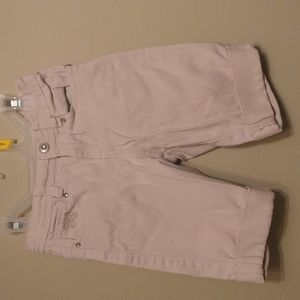 Arizona Jeans Rhinestone Butterfly Tan Denim Shorts Girls 6 Slim - adjustable!